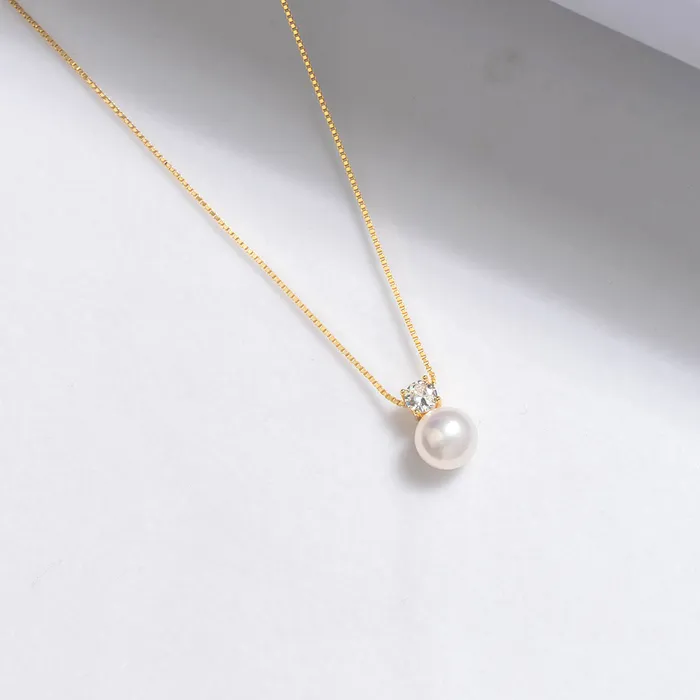 Necklaces Pearly Lustre Top Lustre 18K Solid Gold Edison Pearl Necklace KN00262