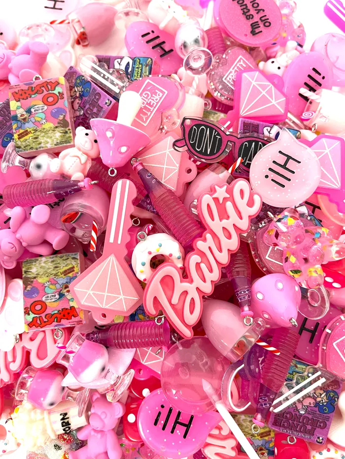 Necklaces Pink Mix Charms Pack of 10 Twisted Moon Jewelry