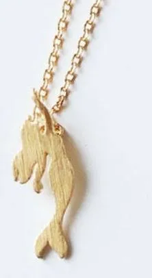 Necklaces polly N1195 Gold Dainty Mermaid Necklace with FREE Earrings
