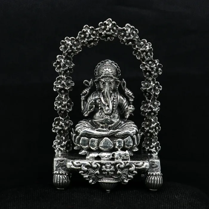 Necklaces Pure 925 Sterling silver handmade antique design Indian idols Lord Ganesha stunning statue figurine puja articles decorative gift art13 TRIBAL ORNAMENTS