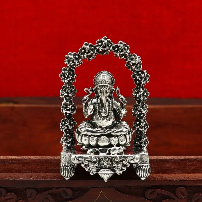 Necklaces Pure 925 Sterling silver handmade antique design Indian idols Lord Ganesha stunning statue figurine puja articles decorative gift art13 TRIBAL ORNAMENTS