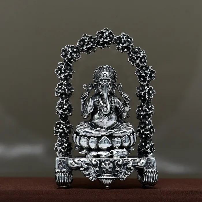 Necklaces Pure 925 Sterling silver handmade antique design Indian idols Lord Ganesha stunning statue figurine puja articles decorative gift art13 TRIBAL ORNAMENTS