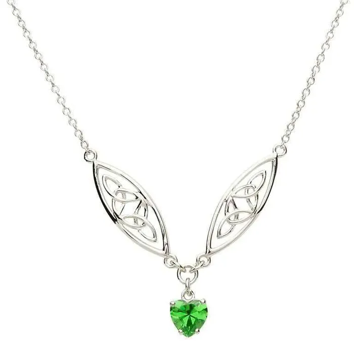 Necklaces Shanore Celtic Silver Stone Set Trinity Necklace