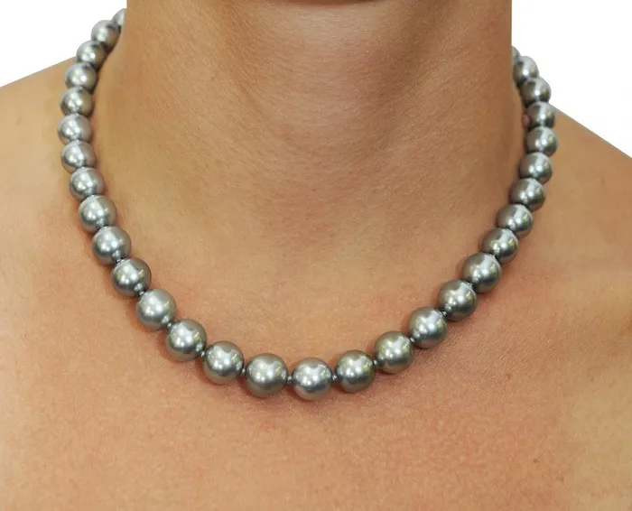 Necklaces spt Silver Tahitian True Round Pearl Necklace 90110mm AAAA Quality