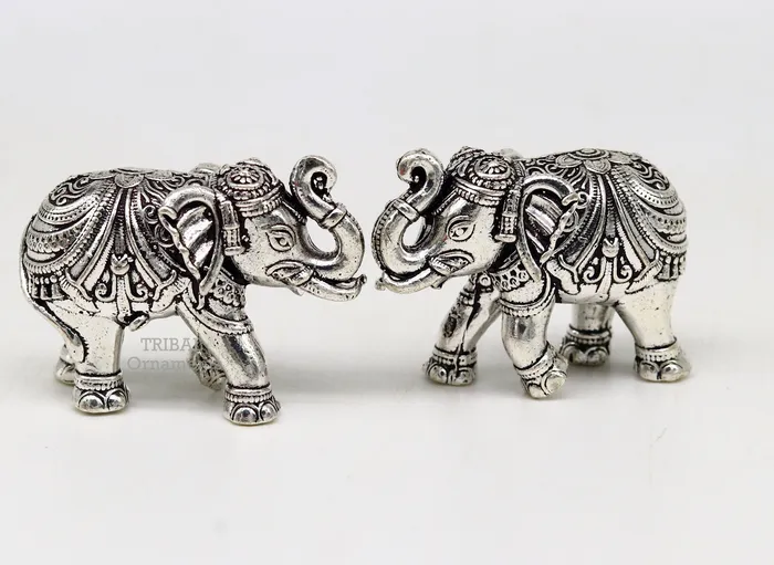 Necklaces Sterling silver handmade design customized upper trunk Elephant statue puja article figurine home dcor Diwali puja gift art537 TRIBAL ORNAMENTS Necklaces Sterling silver handmade design customized upper trunk Elephant statue puja article figurine home dcor Diwali puja gift art537 TRIBAL ORNAMENTS