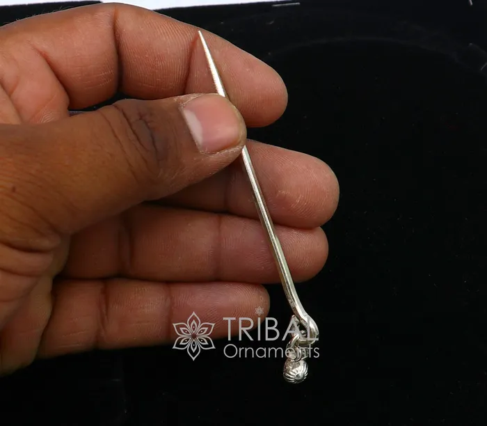 Necklaces TRIBAL ORNAMENTS 3 inches long handmade solid 925 sterling silver eyeliner stick kajal sticks surma stick fabulous brides vintage style gift su1062