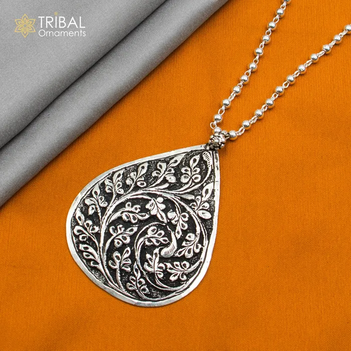 Necklaces TRIBAL ORNAMENTS 30 925 sterling silver handmade beaded chain with chitai design long necklace traditional cultural functional pendant necklace jewelry Set718 Necklaces TRIBAL ORNAMENTS 30 925 sterling silver handmade beaded chain with chitai design long necklace traditional cultural functional pendant necklace jewelry Set718