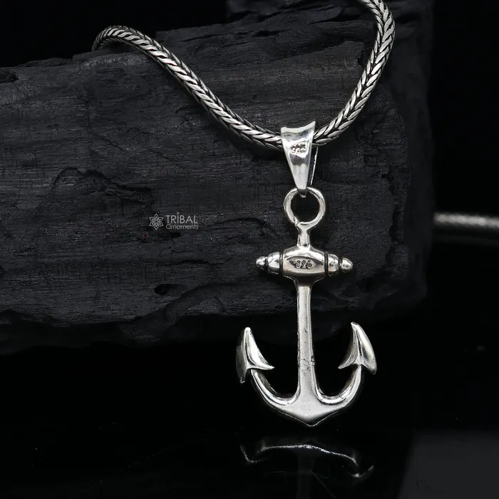 Necklaces TRIBAL ORNAMENTS 925 pure silver ANCHOR pendant best gifting pendant wheat chain necklace locket best gifting delicate unisex jewelry NSP738 Necklaces TRIBAL ORNAMENTS 925 pure silver ANCHOR pendant best gifting pendant wheat chain necklace locket best gifting delicate unisex jewelry NSP738