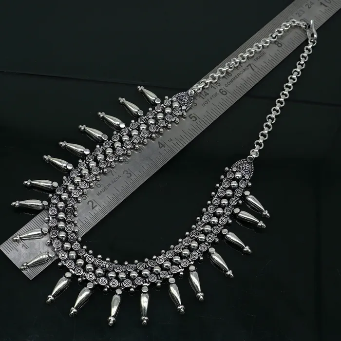 Necklaces TRIBAL ORNAMENTS 925 sterling silver handcrafted vintage design ethnic necklace excellent wedding gifting tribal brides belly dance jewelry india nec287
