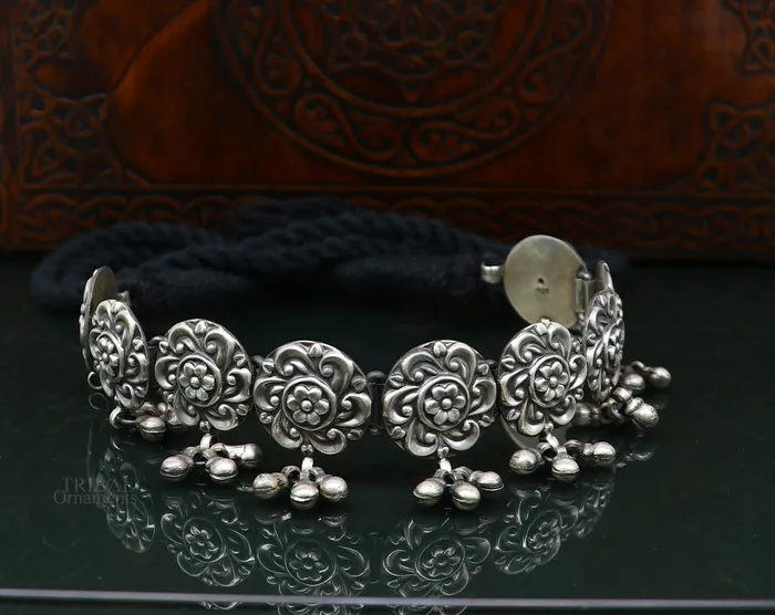 Necklaces TRIBAL ORNAMENTS 925 sterling silver handmade Rajasthani traditional stylish fit neck luxury necklace choker best belly dance Guttapusalu necklace set307