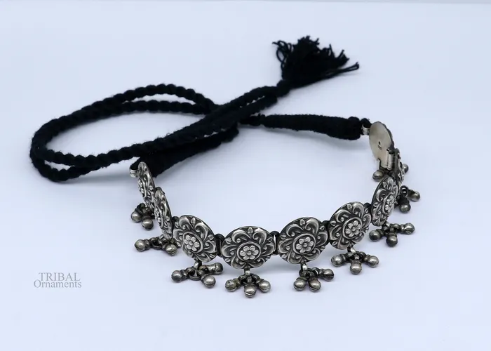 Necklaces TRIBAL ORNAMENTS 925 sterling silver handmade Rajasthani traditional stylish fit neck luxury necklace choker best belly dance Guttapusalu necklace set307