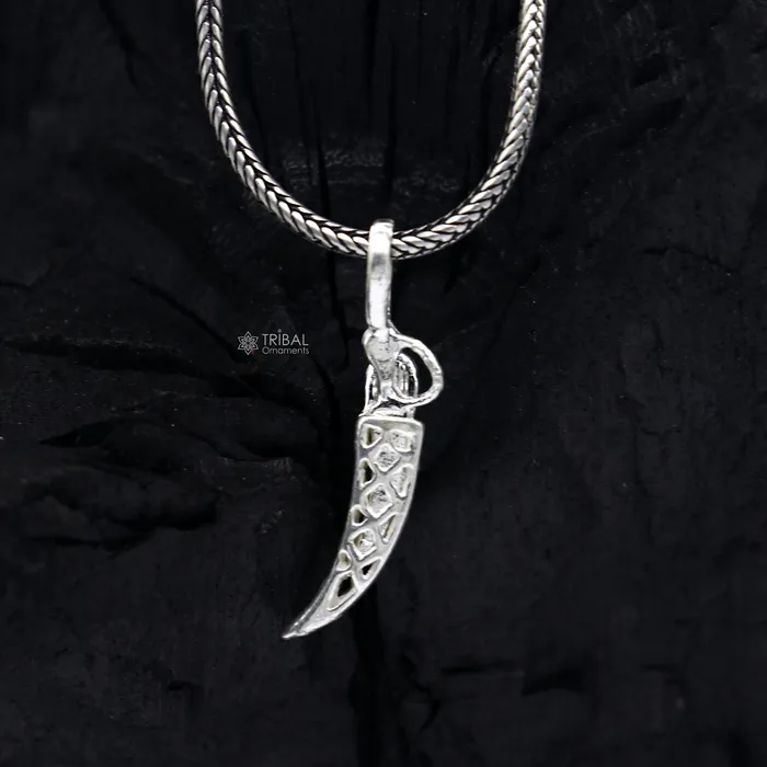 Necklaces TRIBAL ORNAMENTS 925 sterling silver handmade small sword knife or dagger style pendant amazing designer pendant unisex divine jewelry nsp783 Necklaces TRIBAL ORNAMENTS 925 sterling silver handmade small sword knife or dagger style pendant amazing designer pendant unisex divine jewelry nsp783