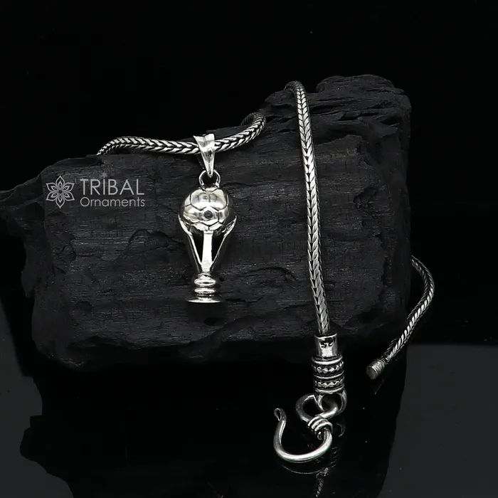 Necklaces TRIBAL ORNAMENTS 925 sterling silver unique design FIFA TROPHY pendant wheat chain necklace locket best gifting jewelry Nsp720 Necklaces TRIBAL ORNAMENTS 925 sterling silver unique design FIFA TROPHY pendant wheat chain necklace locket best gifting jewelry Nsp720