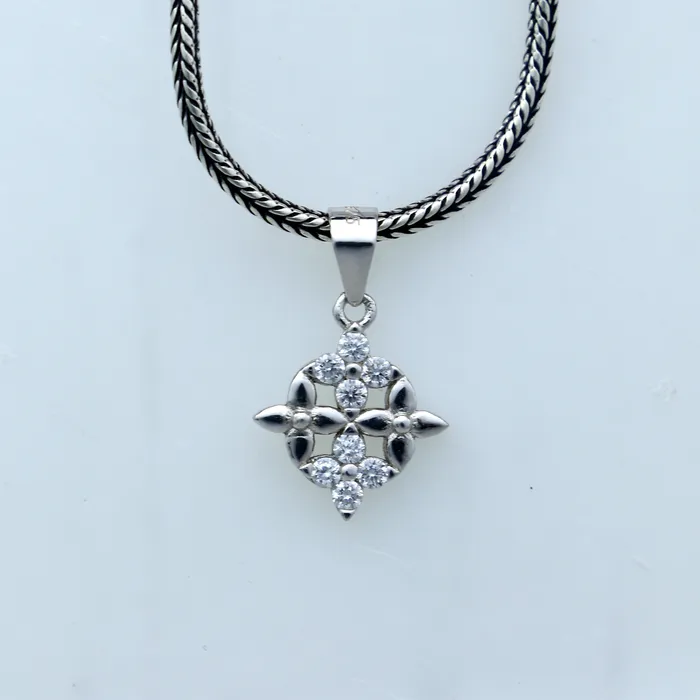 Necklaces TRIBAL ORNAMENTS 925 Sterling silver unique diamond pendant nsp943