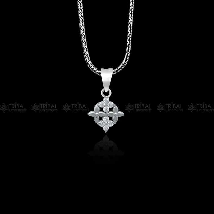 Necklaces TRIBAL ORNAMENTS 925 Sterling silver unique diamond pendant nsp943