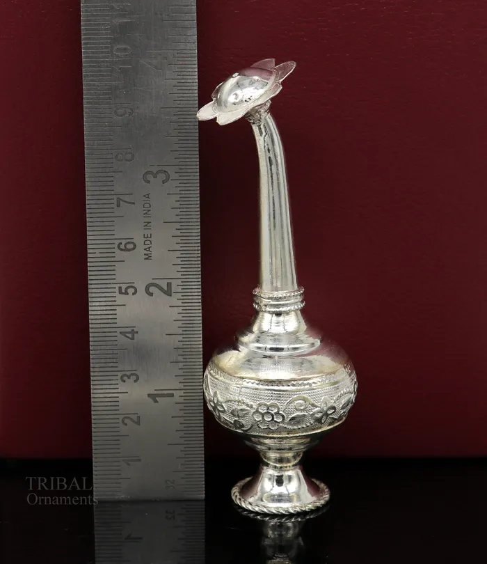 Necklaces TRIBAL ORNAMENTS 925 sterling silver vintage design Attardani pooja spray bottle silver perfume bottle spray article puja utensils best gift su640