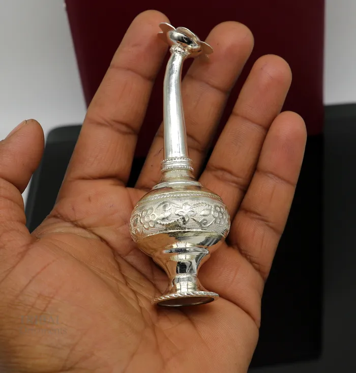 Necklaces TRIBAL ORNAMENTS 925 sterling silver vintage design Attardani pooja spray bottle silver perfume bottle spray article puja utensils best gift su640