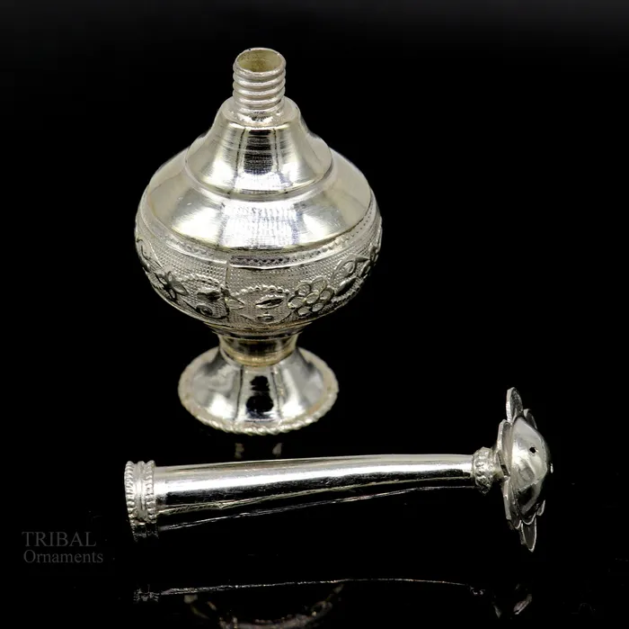Necklaces TRIBAL ORNAMENTS 925 sterling silver vintage design Attardani pooja spray bottle silver perfume bottle spray article puja utensils best gift su640