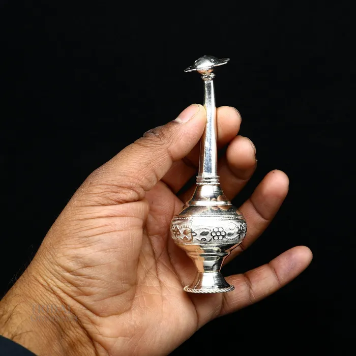Necklaces TRIBAL ORNAMENTS 925 sterling silver vintage design Attardani pooja spray bottle silver perfume bottle spray article puja utensils best gift su640
