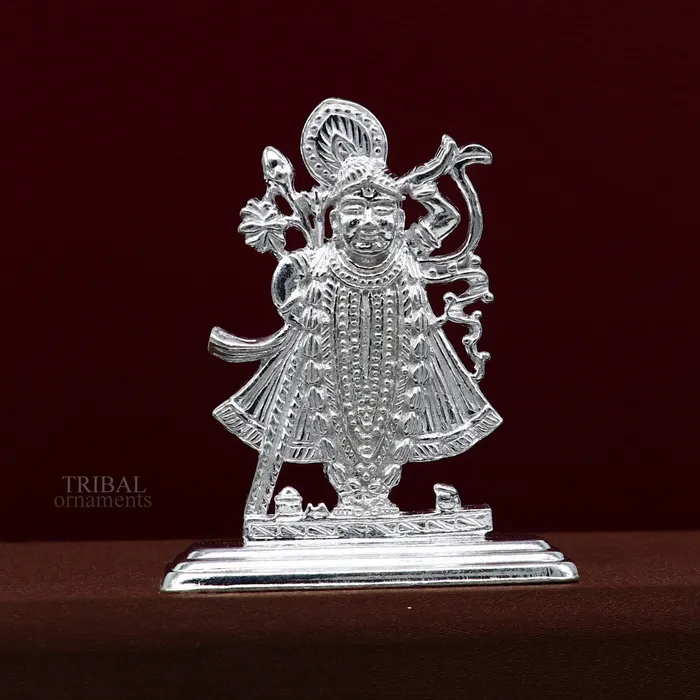 Necklaces TRIBAL ORNAMENTS Divine lord krishna narayan avtar shri Nathji statue figurine solid silver article best gift for decor your car front for blessing art472