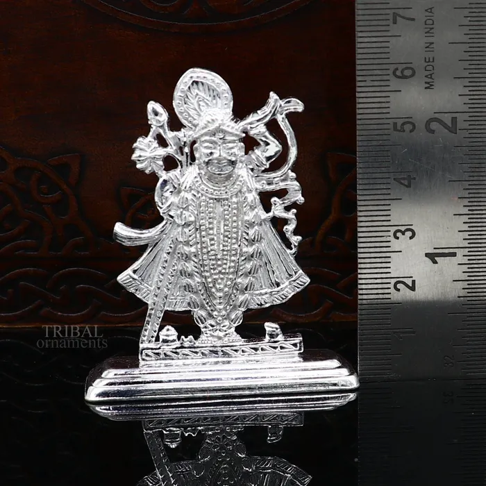 Necklaces TRIBAL ORNAMENTS Divine lord krishna narayan avtar shri Nathji statue figurine solid silver article best gift for decor your car front for blessing art472