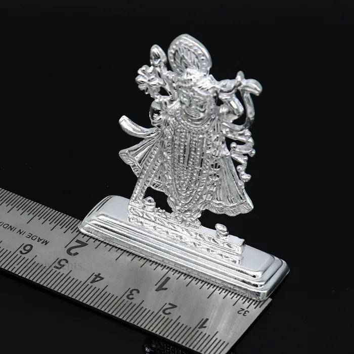 Necklaces TRIBAL ORNAMENTS Divine lord krishna narayan avtar shri Nathji statue figurine solid silver article best gift for decor your car front for blessing art472