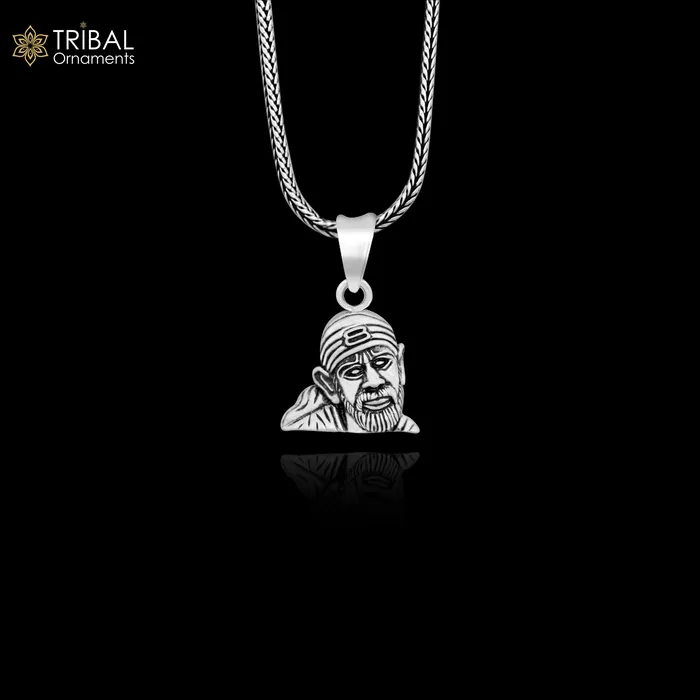 Necklaces TRIBAL ORNAMENTS Idol Sai Baba pendant 925 sterling silver handmade amazing stylish unisex pendant locket personalized jewelry tribal jewelry ssp901