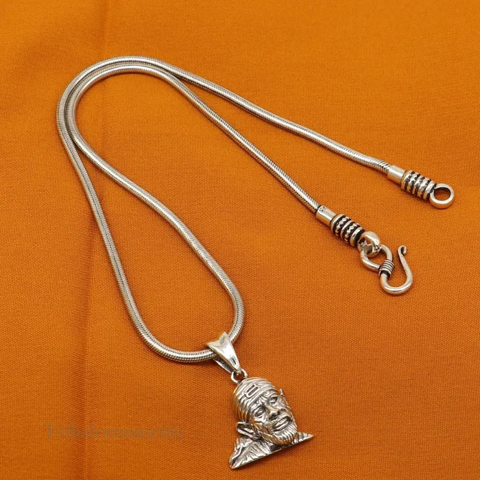 Necklaces TRIBAL ORNAMENTS Idol Sai Baba pendant 925 sterling silver handmade amazing stylish unisex pendant locket personalized jewelry tribal jewelry ssp901
