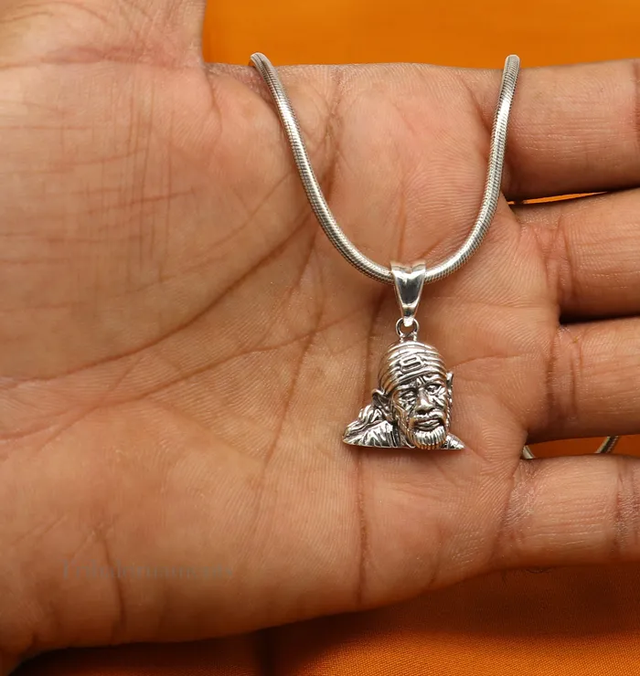 Necklaces TRIBAL ORNAMENTS Idol Sai Baba pendant 925 sterling silver handmade amazing stylish unisex pendant locket personalized jewelry tribal jewelry ssp901