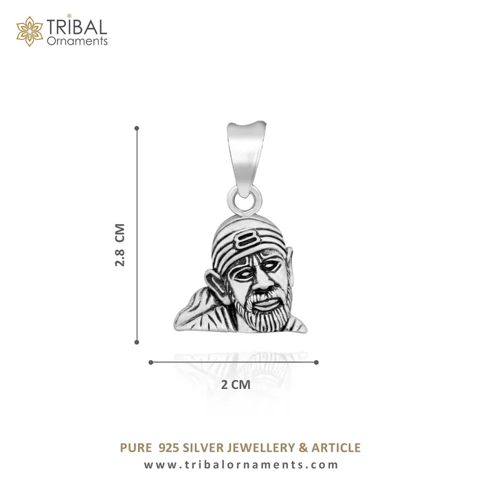 Necklaces TRIBAL ORNAMENTS Idol Sai Baba pendant 925 sterling silver handmade amazing stylish unisex pendant locket personalized jewelry tribal jewelry ssp901