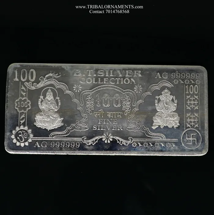 Necklaces TRIBAL ORNAMENTS Pure Silver Bar Silver Bar of 925 Purity Silver Note Silver bar of 5g 10g 20g 100g Silver Bar Pure for diwali Necklaces TRIBAL ORNAMENTS Pure Silver Bar Silver Bar of 925 Purity Silver Note Silver bar of 5g 10g 20g 100g Silver Bar Pure for diwali