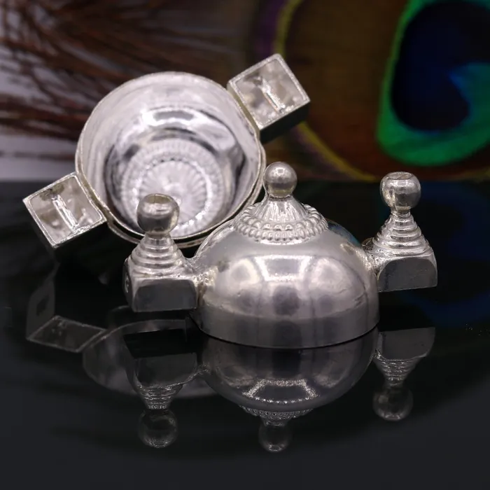 Necklaces TRIBAL ORNAMENTS Vintage antique design rare Indian lord shiva lingam box container box sterling silver pendant jewelry from rajasthan india nsp116