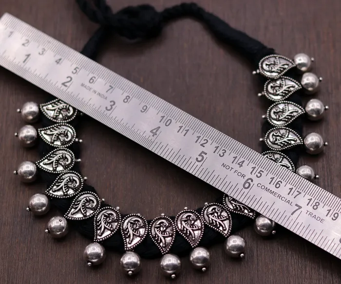 Necklaces TRIBAL ORNAMENTS Vintage customized design handmade 925 sterling silver charm necklace choker adjustable belly dance personalized tribal jewelry set81