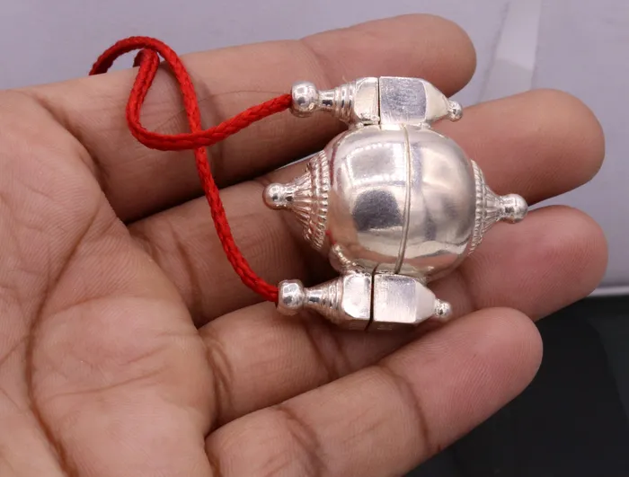 Necklaces Vintage ethnic Traditional silver shiva lingam box amulet pendant handmade mantra box prayer box tribal jewelry sa04 TRIBAL ORNAMENTS