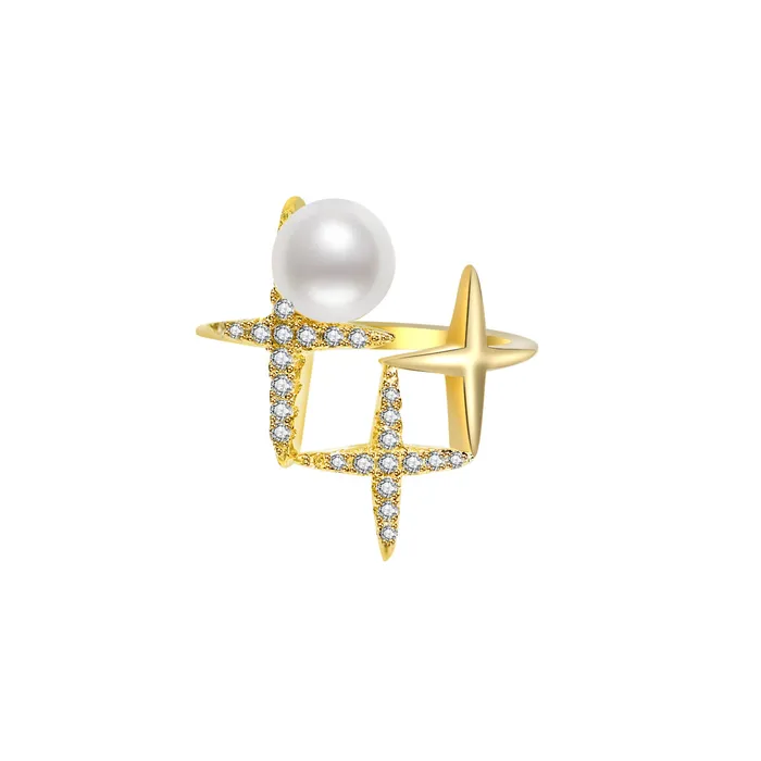 New Yorker Freshwater Pearl Ring WR00108 Pearly Lustre Rings
