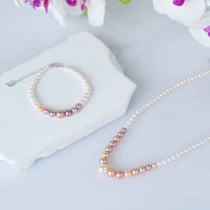 Pearly Lustre Bracelets Top Grade Multicolor Freshwater Pearl Bracelet WB00270 HARMONY