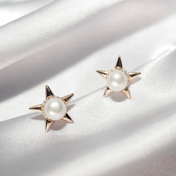 Pearly Lustre Earrings Asian Civilisations Museum Freshwater Pearl Earrings WE00231 New Yorker Collection