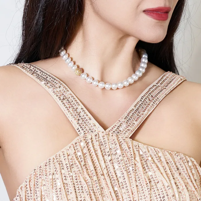 Pearly Lustre Necklaces 18k Gold 1013mm Australian White South Sea Pearl Necklace KN00174