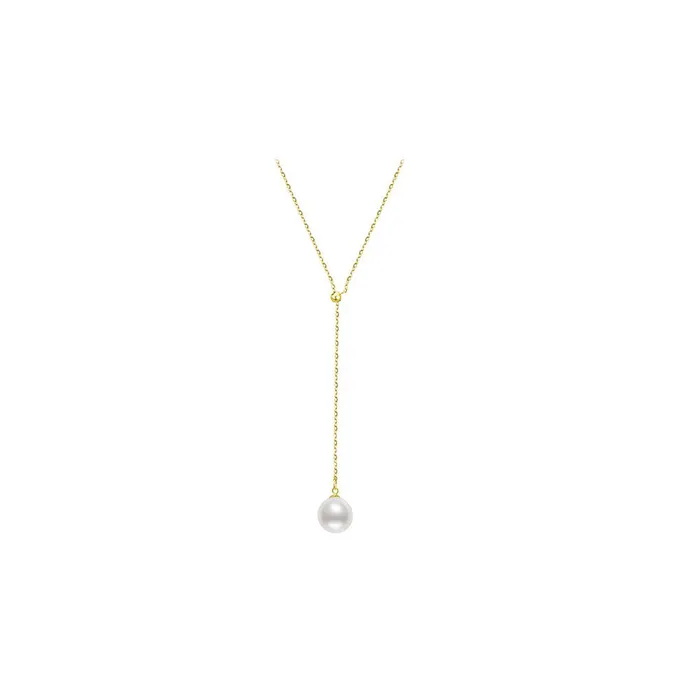 Pearly Lustre Necklaces Elegant Edison Pearl 18k Solid Gold Necklace KN00009