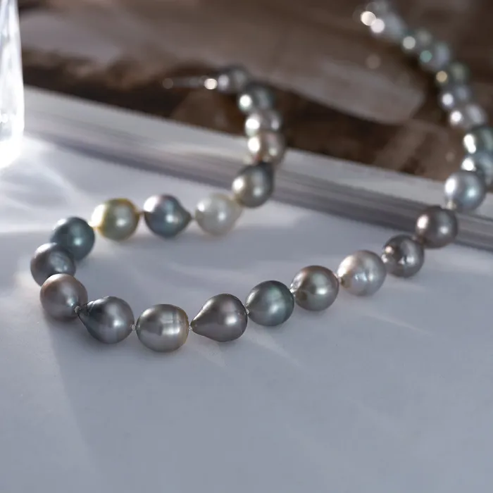 Pearly Lustre Necklaces Tahitian Baroque Multicolour Pearl Necklace WN00645