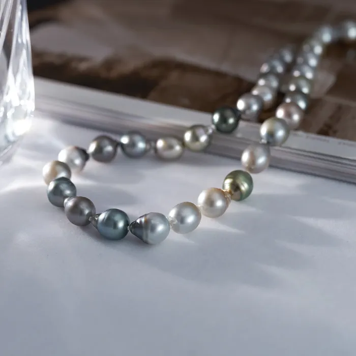 Pearly Lustre Necklaces Tahitian Baroque Multicolour Pearl Necklace WN00645