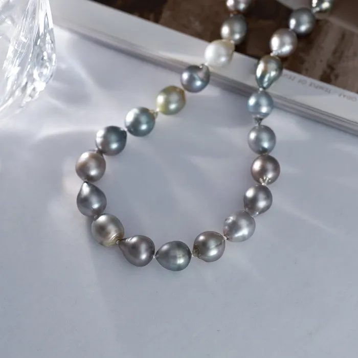 Pearly Lustre Necklaces Tahitian Baroque Multicolour Pearl Necklace WN00645