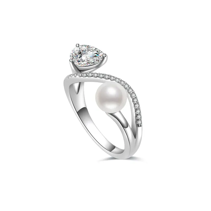 Pearly Lustre Rings Top Grade Freshwater Pearl Ring WR00265 EVERLEAF