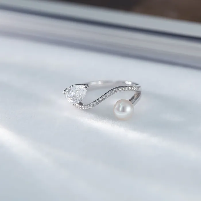 Pearly Lustre Rings Top Grade Freshwater Pearl Ring WR00265 EVERLEAF