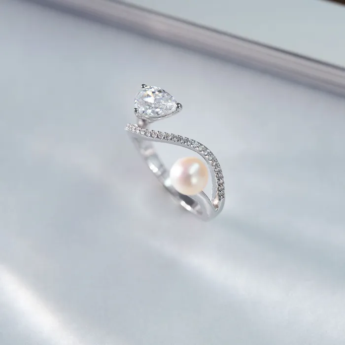 Pearly Lustre Rings Top Grade Freshwater Pearl Ring WR00265 EVERLEAF