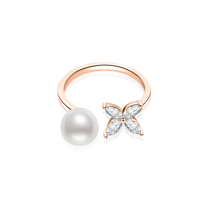 Pearly Lustre Rings Top Grade Freshwater Pearl Ring WR00289 EVERLEAF