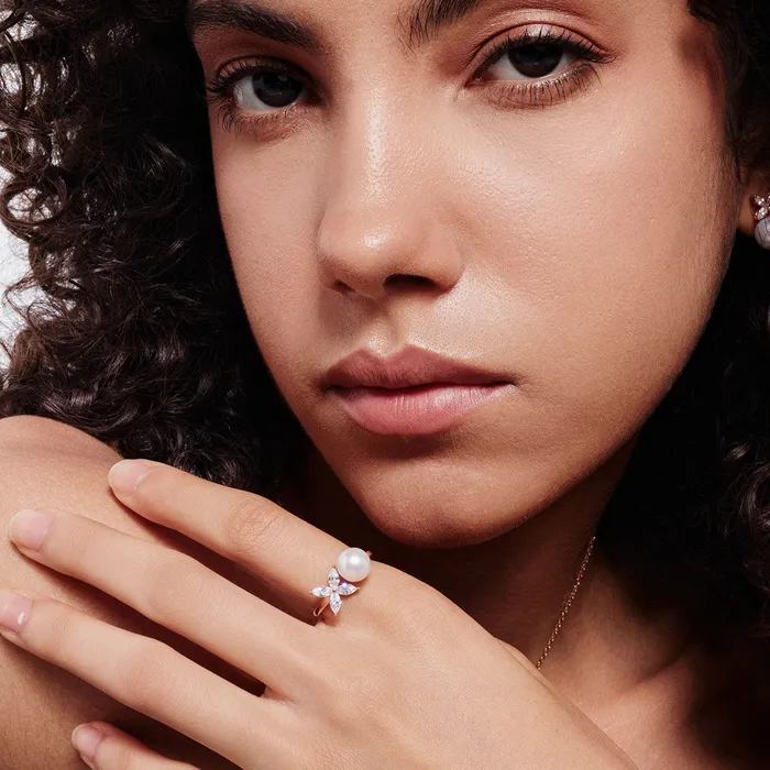 Pearly Lustre Rings Top Grade Freshwater Pearl Ring WR00289 EVERLEAF