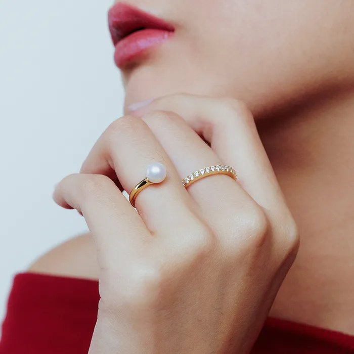 Pearly Lustre Top Grade Freshwater Pearl Ring WR00246 CONNECT Rings