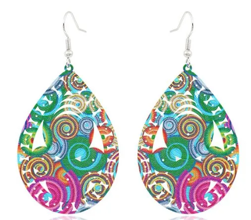 POLLY Earrings E907 Metal Colorful Teardrop Earrings