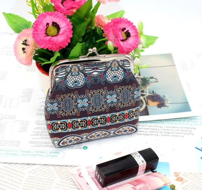 POLLY Earrings G165 Gray Colorful Clasp Coin Purse